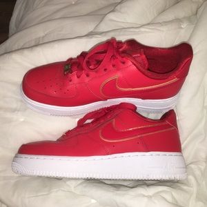 Red Air Force 1s size 7.5